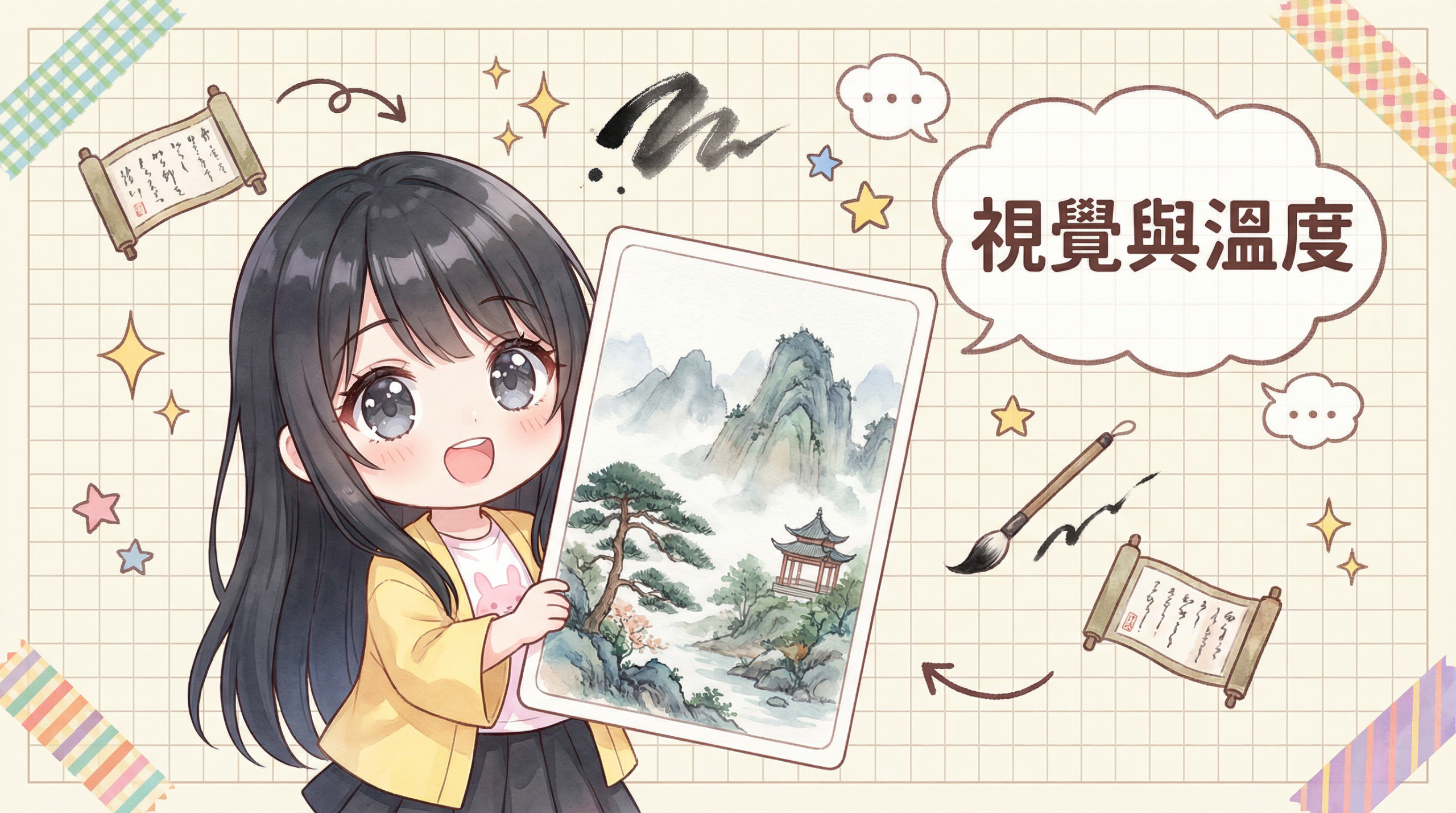 日系少女筆記風格配圖 - 視覺與溫度