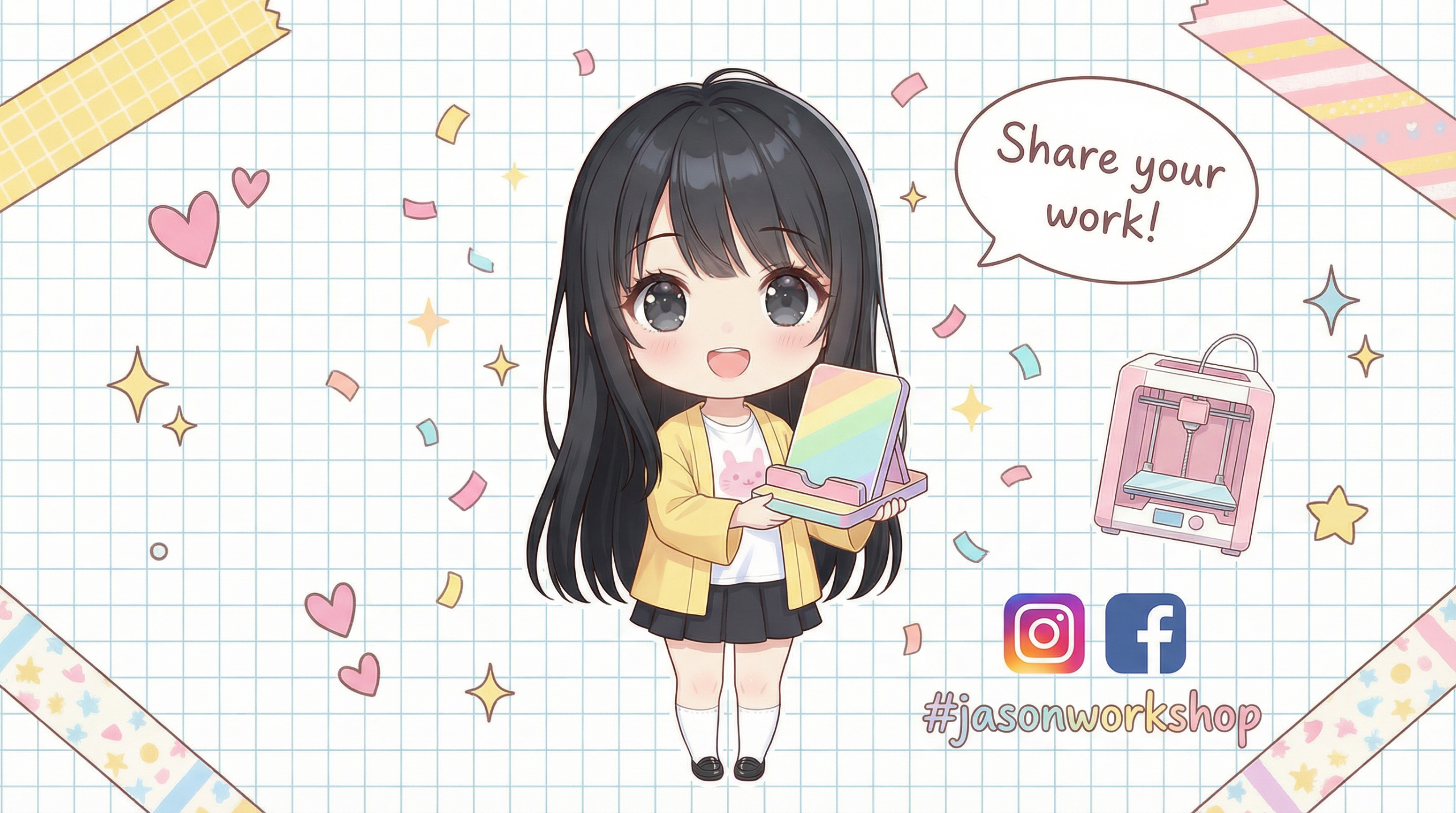 分享你的作品 - 日系少女筆記風格插圖